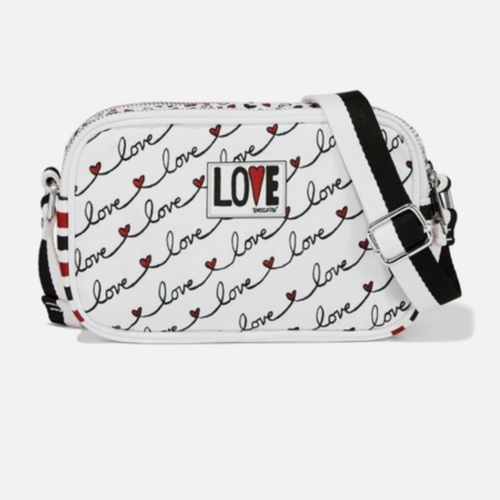 Stylish White Love Print Crossbody Bag - Picture 2 of 12